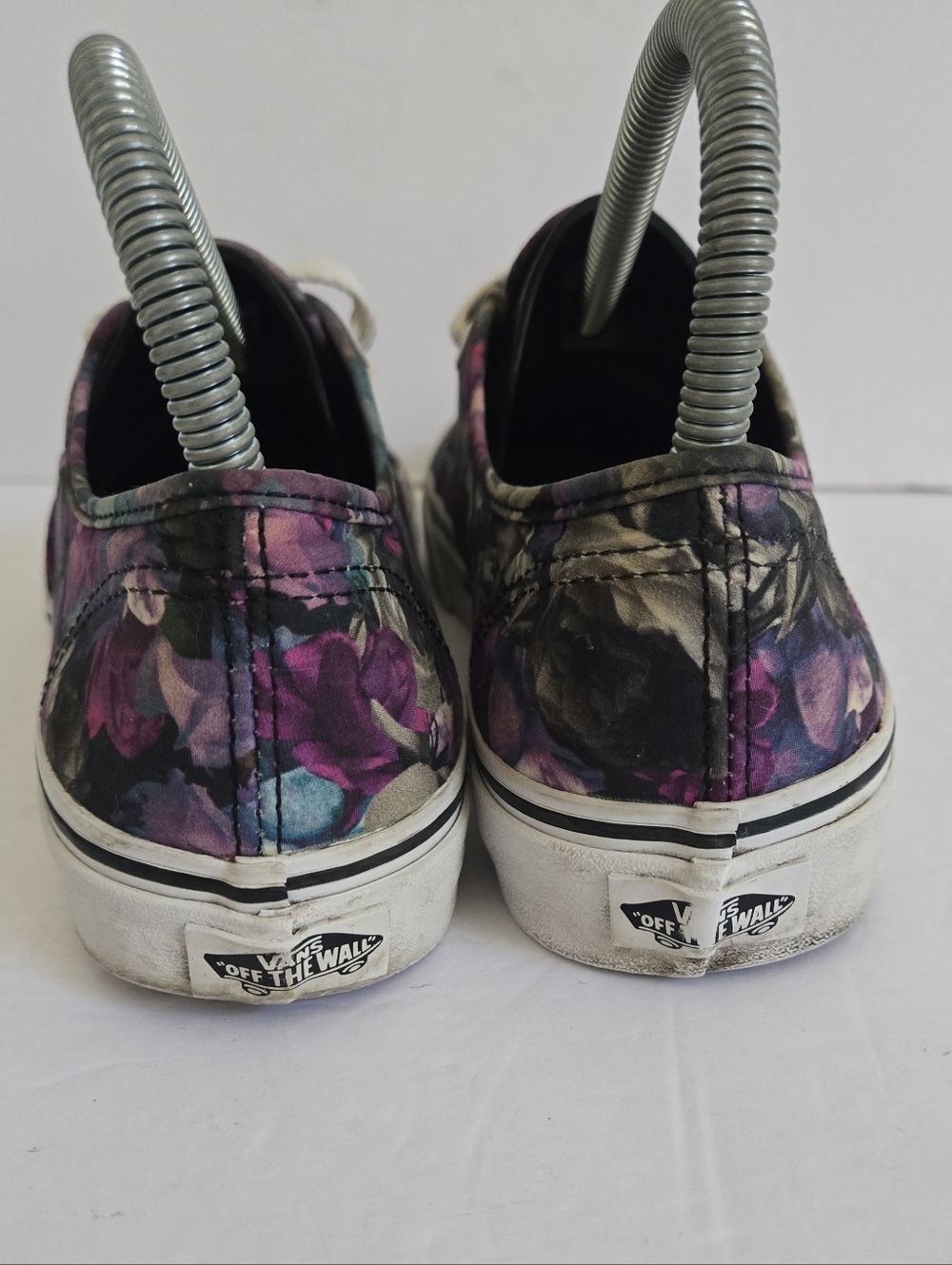 Vans Authentic Floral Roses Purple Blue Shoes Size 7.5 - Picture 5 of 13